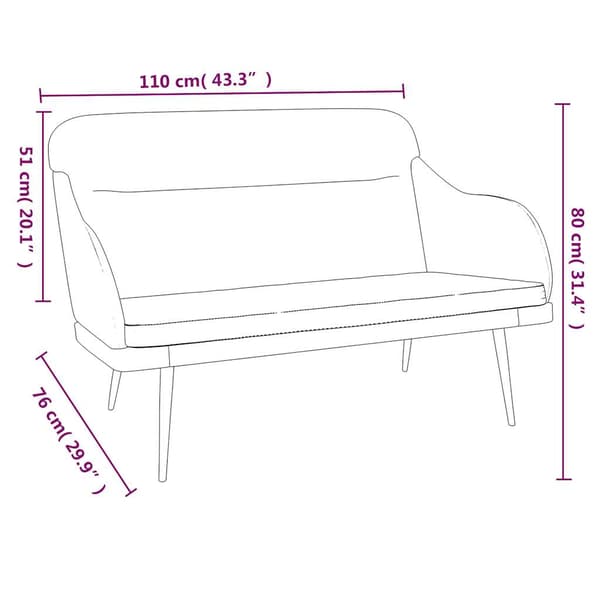 VidaXL Bänk blå 110x76x80 cm sammet