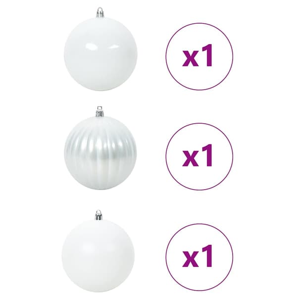 Julgranskulor Set XXL 3 pcs Vit Plast