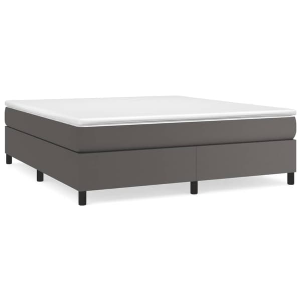 Boxspring-sängram grå 160x200 cm konstläder