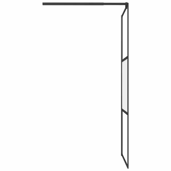 Duschvägg 90x195 cm halvfrostat ESG-glas svart