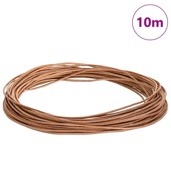 Läder Snöre Brun Ø2 mm x 10 m Skinn