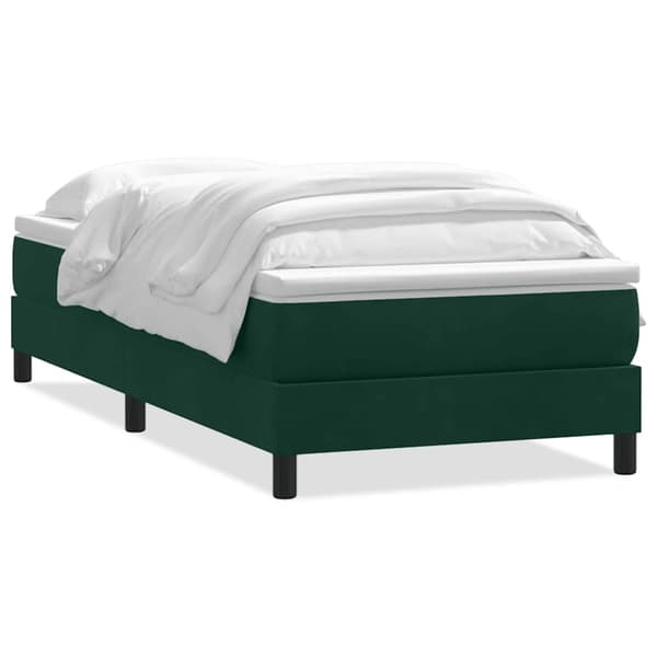 Ramsäng med madrass mörkgrön 80x220 cm sammet
