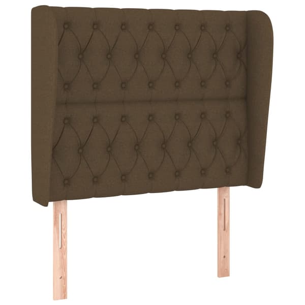 Ramsäng med madrass mörkbrun 90x190 cm tyg