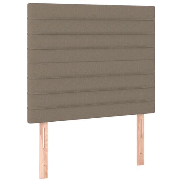 Ramsäng med madrass taupe 90x200 cm tyg