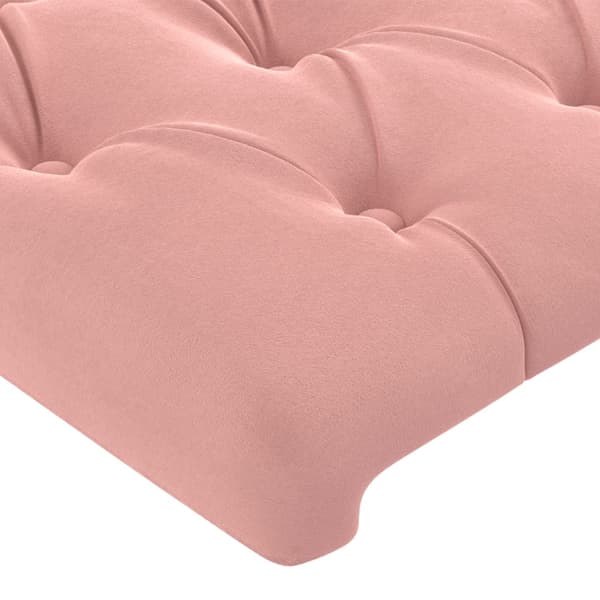 Sänggavel rosa 100 x 7 x 78/88 cm sammet