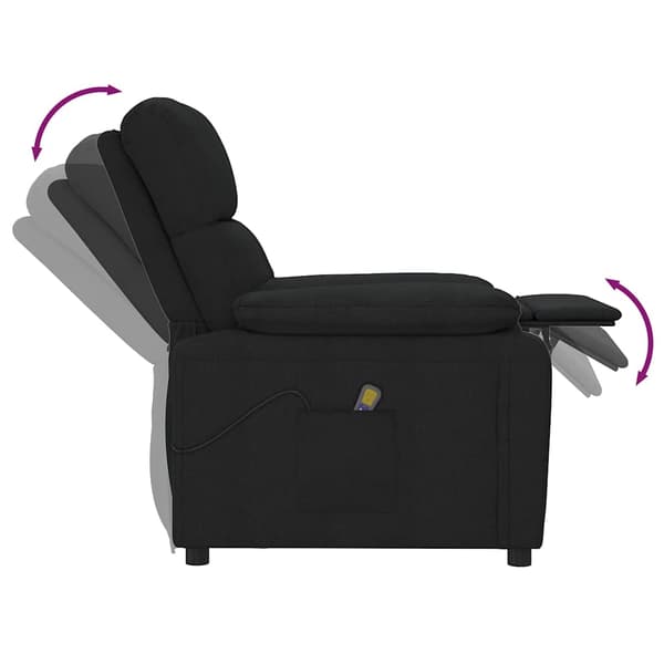 Massagefåtölj svart tyg