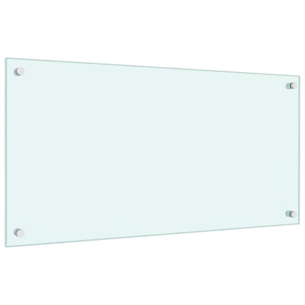 Stänkskydd 2 st vit 80x40 cm härdat glas