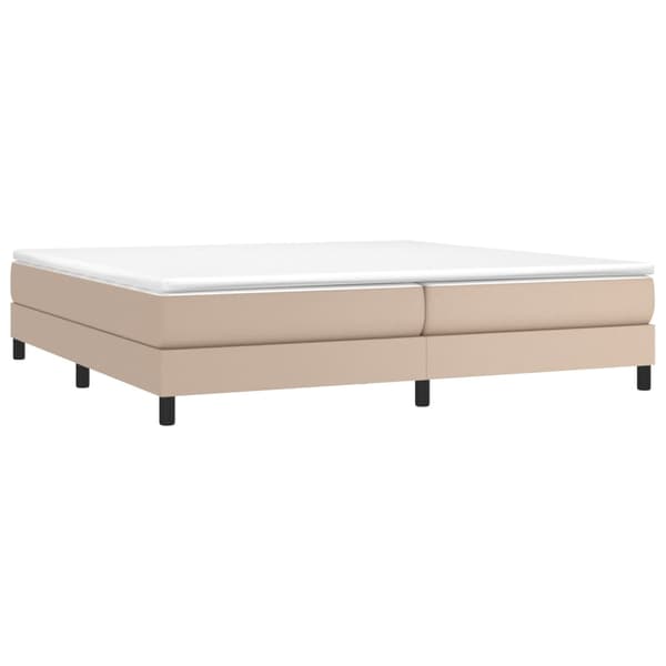 Boxspring-sängram cappuccino 200x200 cm konstläder