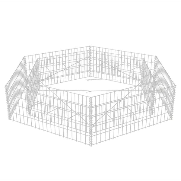 Hexagonal planteringsgabion upphöjd 200x173x40 cm