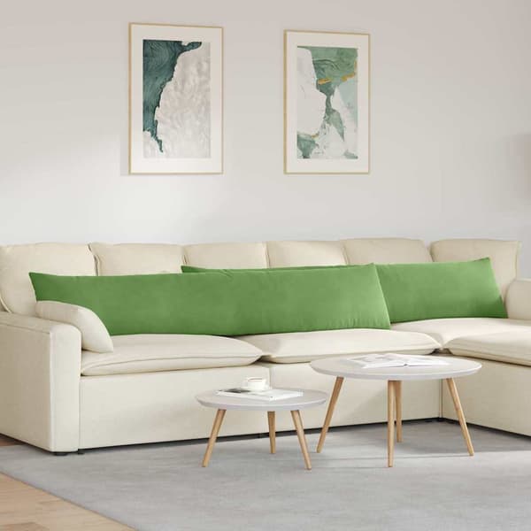 Sofakuddar 2 pcs Ljusgrön 200 x 40 cm Kordread tyg