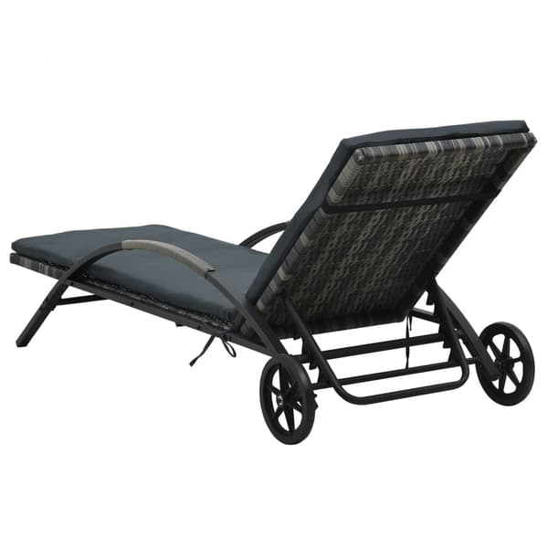 Solsängar med bord konstrotting antracit
