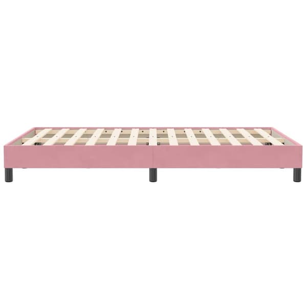 Sängram utan madrass rosa 120x210 cm sammet
