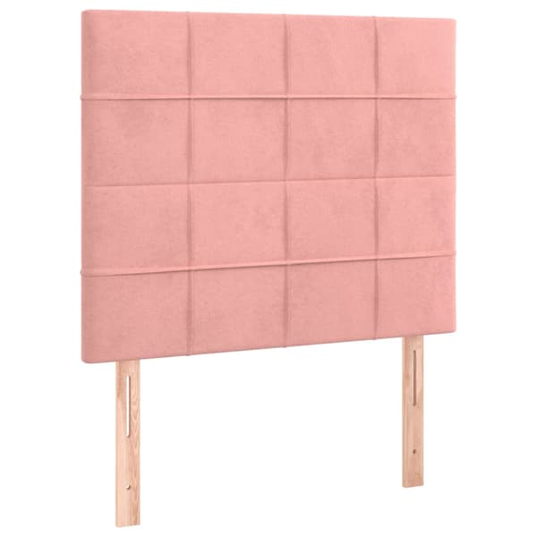 Sänggavel rosa 80x5x118/128 cm sammet
