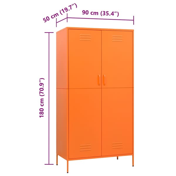 Garderob 90x50x180 cm Orange stål