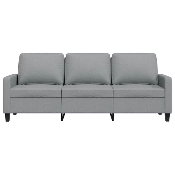 3-sitssoffa ljusgrå 180 cm tyg