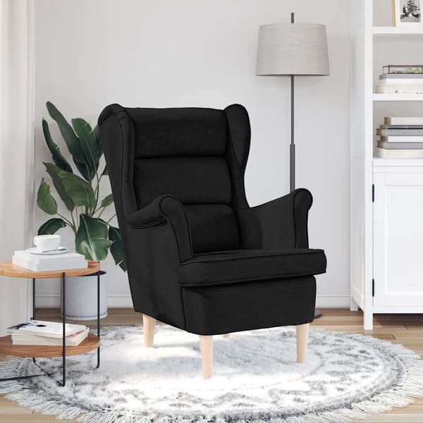 Fåtölj svart 74x84x100 cm tyg