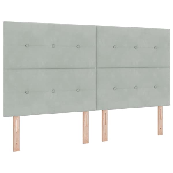 Bäddfjäder med madrass Ljusgrå 200 x 180 cm Polyester