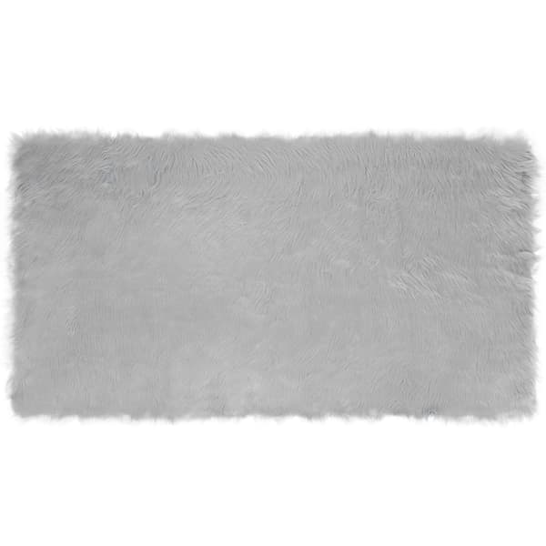 Fuskfäll matta TAFALLA Grå 60 x 110 cm Polyester