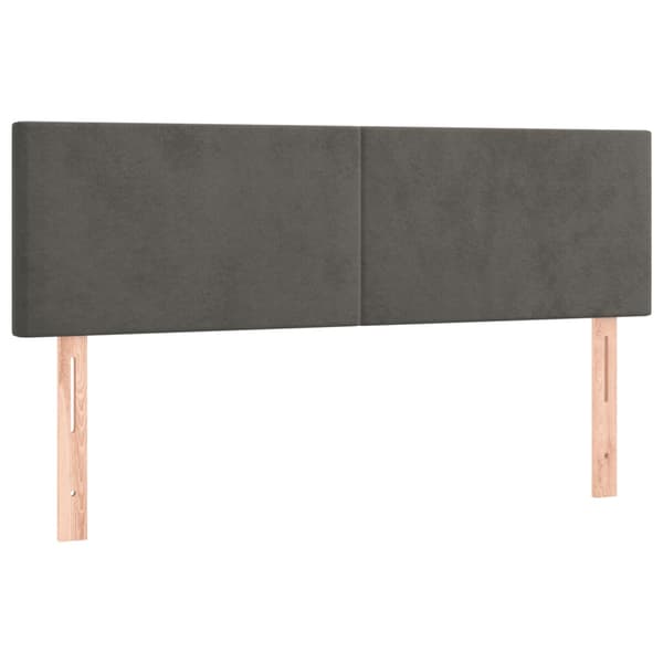 Ramsäng med madrass mörkgrå 140x200 cm sammet
