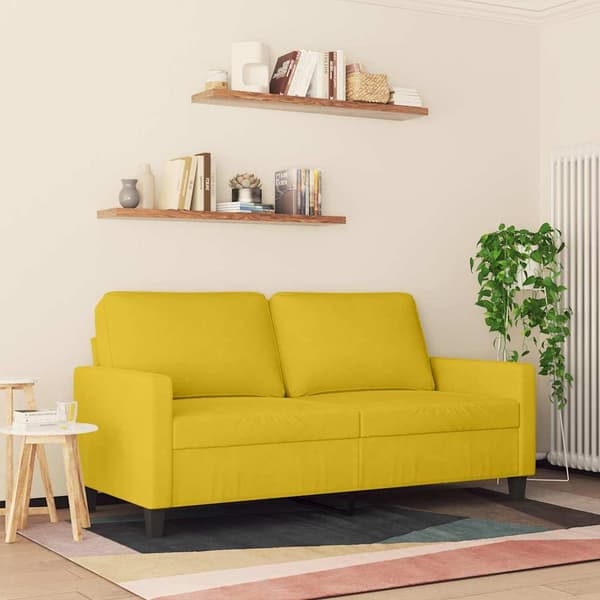 2-sitssoffa gul 140 cm sammet