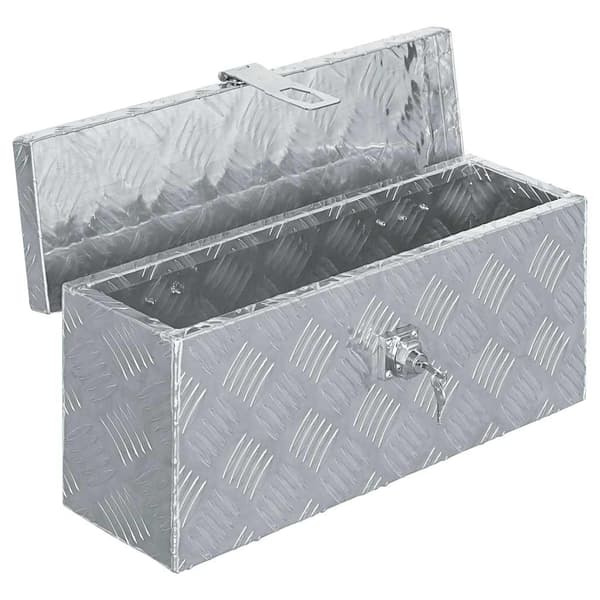 Förvaringslåda aluminium 48,5x14x20 cm silver