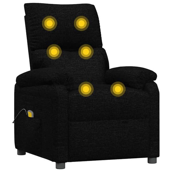 Massagefåtölj svart tyg