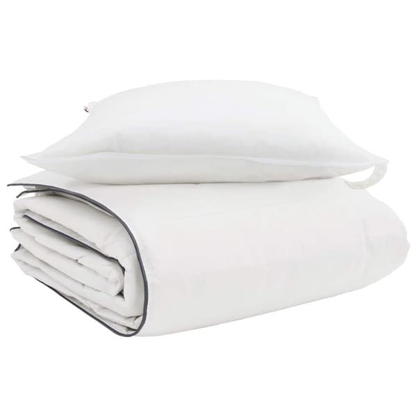 Vinter Täcke med kudde 2 pcs Vit Dunfjäder