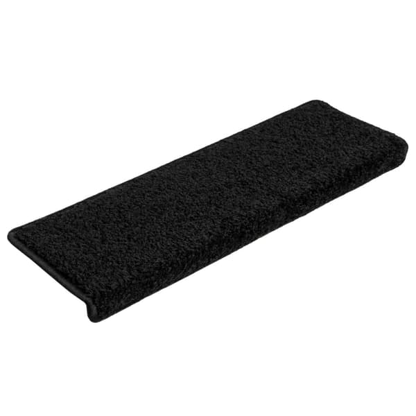 Trappmattor 10 st 65x21x4 cm svarta rektangulära kanter