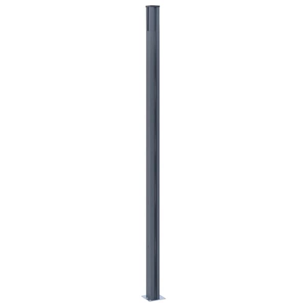 Staketstolpar 2 st mörkgrå 185 cm aluminium