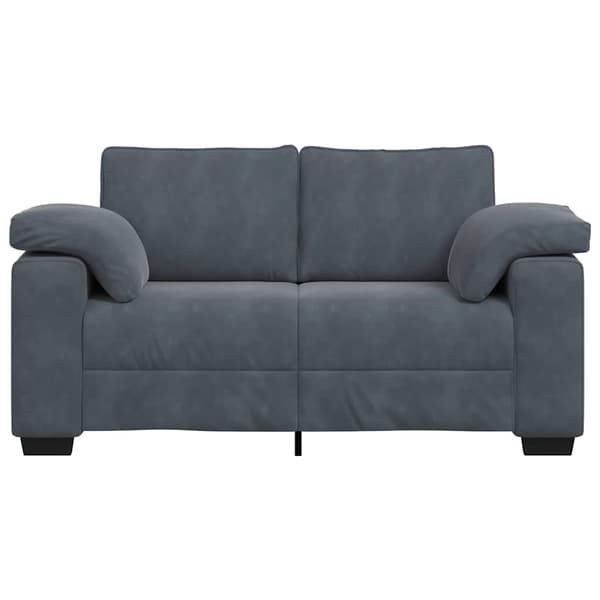 Loveseat soffa mörkgrå 160x77x82 cm sammet