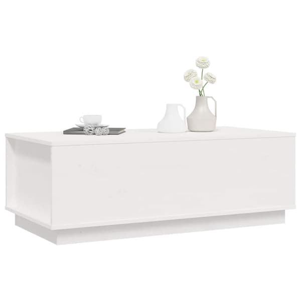 Soffbord vit 100x50x35 cm massiv furu