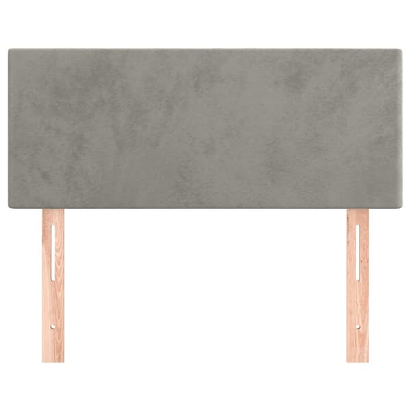 Sänggavel ljusgrå 90x5x78/88 cm sammet