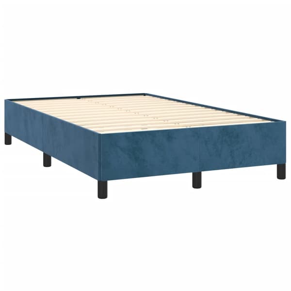 Ramsäng med madrass mörkblå 120x190 cm sammet