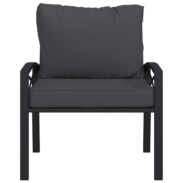 Trädgårdsstol med grå dynor 68x76x79 cm stål