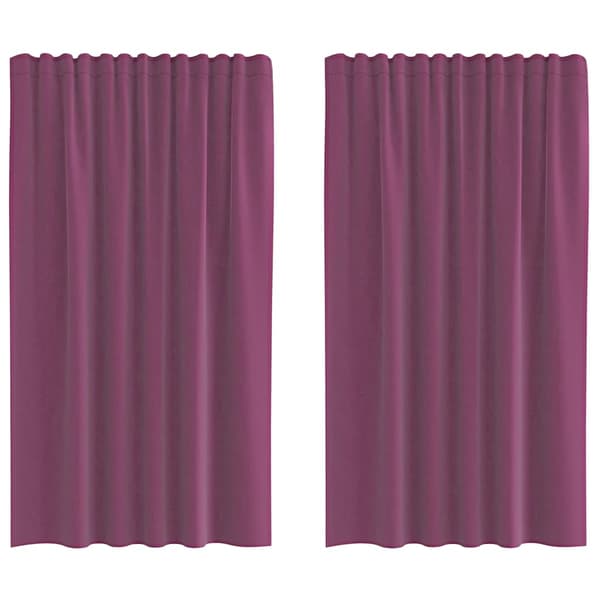 Voile gardiner med stångfickor 2 st lila