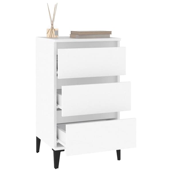 Sängbord vit 40x35x70 cm konstruerat trä