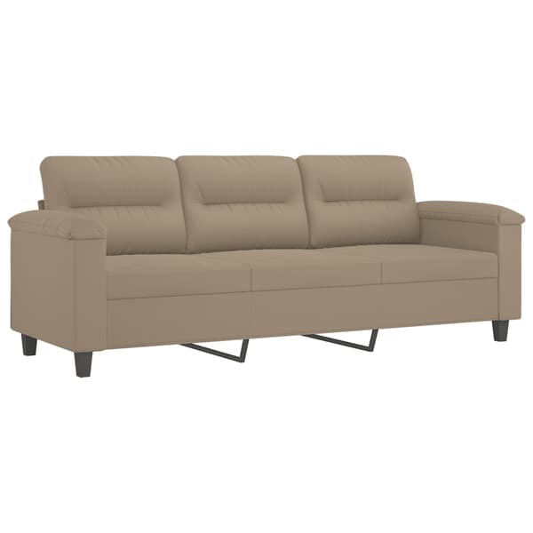 Soffgrupp med kuddar 3 delar taupe mikrofibertyg