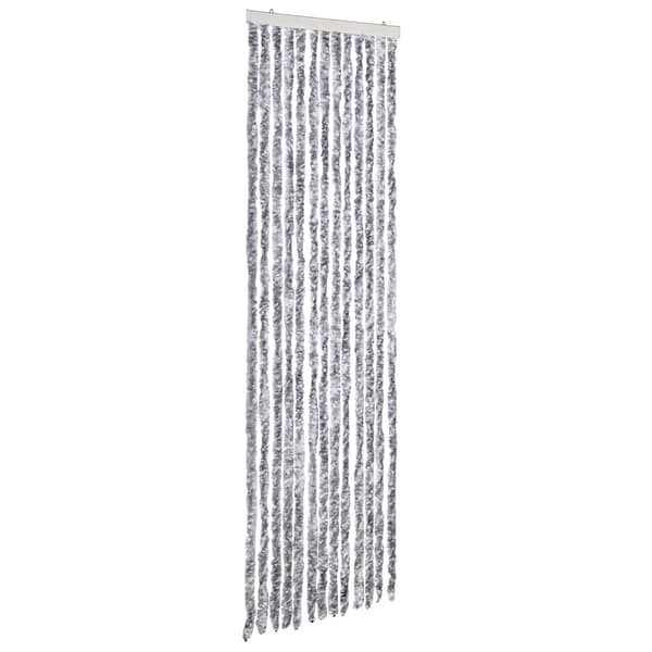 Insektsdraperi vit och grå 56x185 cm chenille