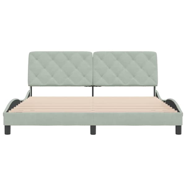 Bed Frame without Mattress Light Grey 180x200 cm Velvet