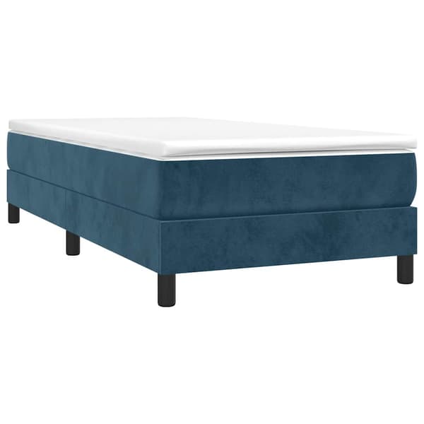 Boxspring-sängram mörkblå 80x200 cm sammet