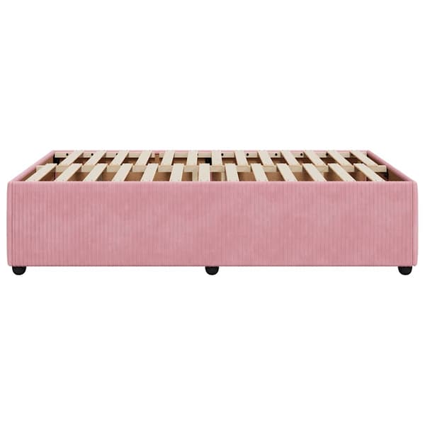 sängram utan madrass rosa 120x190 cm sammet