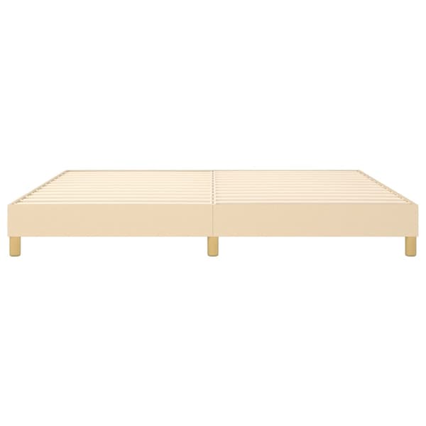 Boxspring-sängram gräddvit 200x200 cm tyg