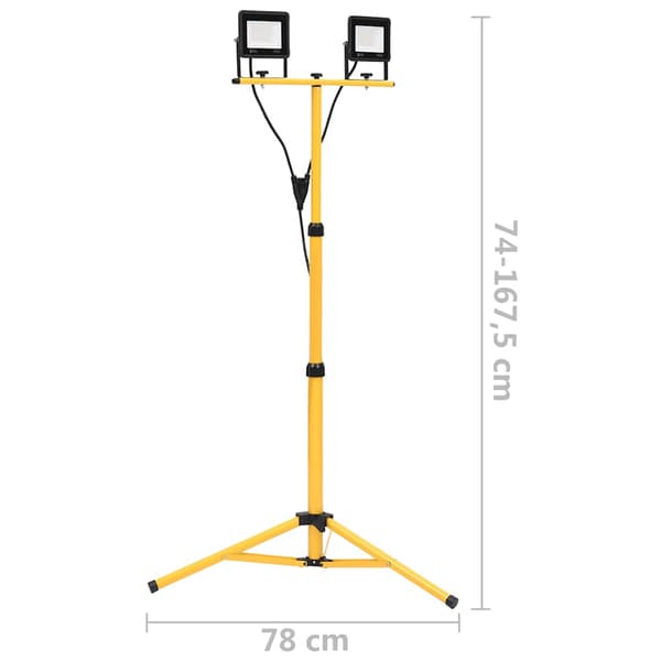 Strålkastare med stativ 2x20 W LED varmvit