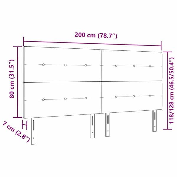 Huvudgavel Svart 200 cm Sammet