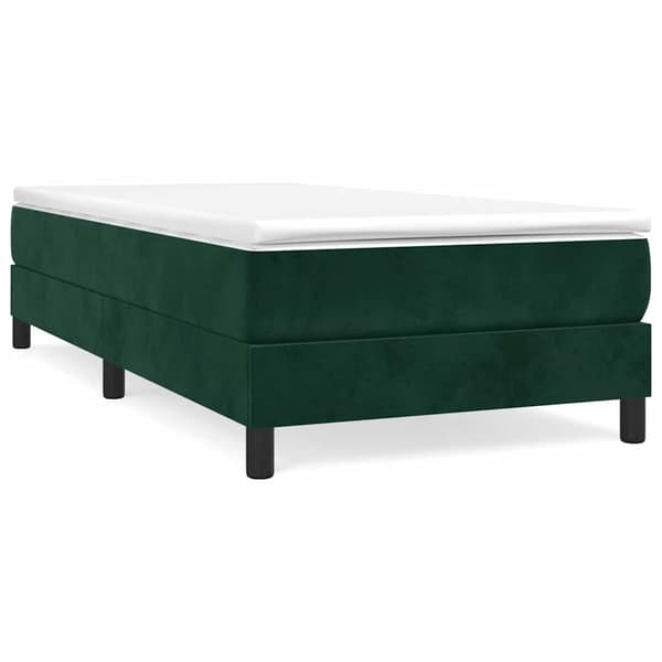 Boxspring-sängram mörkgrön 100x200 cm sammet