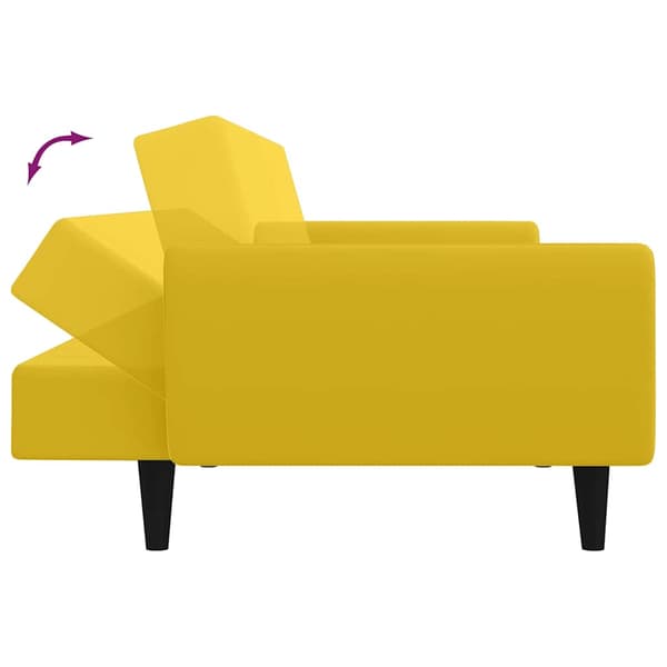 Bäddsoffa 2-sits gul sammet