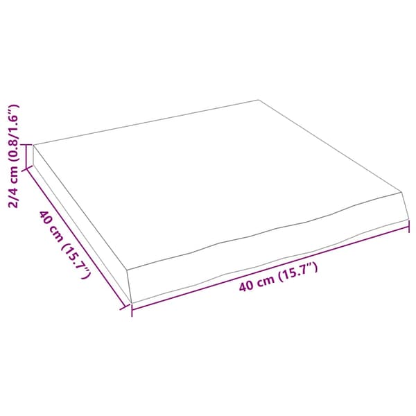 Hyllplan 40x40x(2-4) cm obehandlad massiv ek