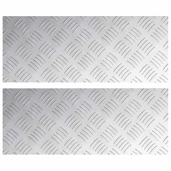Trappsteg Rektangulär 2 pcs Silver 50 x 20 cm Aluminium