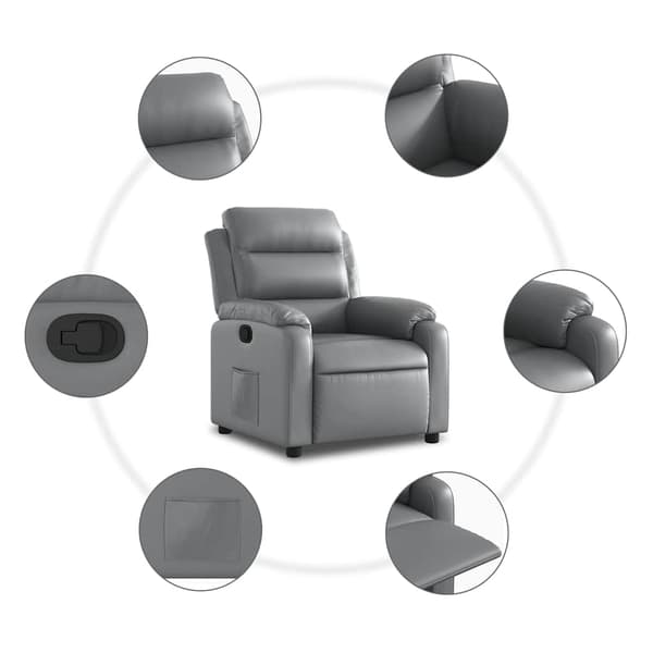 Reclinerfåtölj grå konstläder