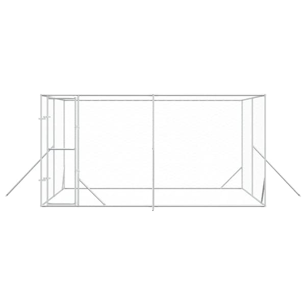 Hundgård för utomhusbruk silver 4x4x2 m galvaniserat stål